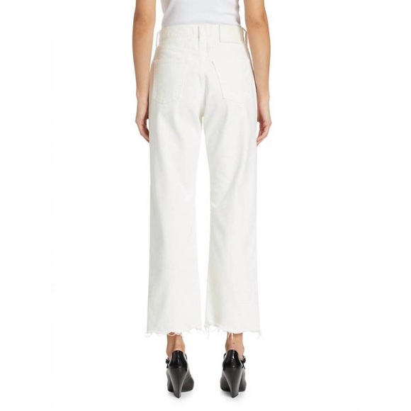 Moussy Vintage Aurora Wide Straight Jean White Raw Hem - Picture 6 of 15